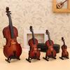 Mini Miniature Violin Model with Stand and Case Mini Musical Instrument Ornaments