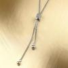 Adjustable Stainless Steel Long Necklace - Trendy, Versatile Layered Chain Design