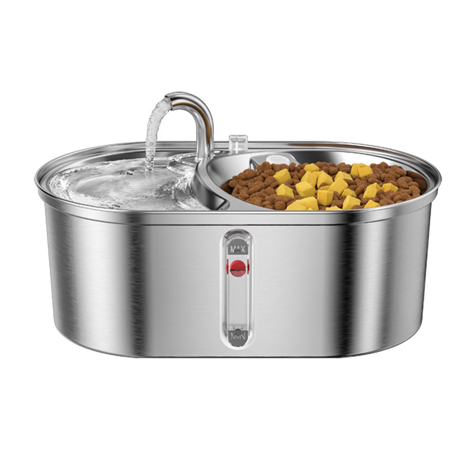 

Питомец нержавеющая сталь питьевой фонтанчик кошка и собака фонтанчик умное кормление диспенсер для воды 3л питьевой фонтанчик питомец кошка принадлежности EU Adapter серебряный