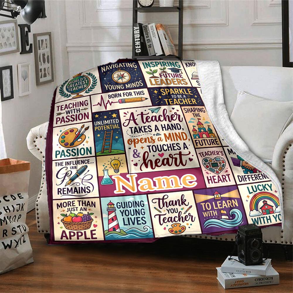 Teacher Appreciation Home Customize Your Name Home Blanketss Soft Cozy Lightweight Allseason Multipurpose Customize Your Name Home Blankets For