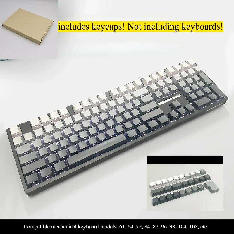 2025 Good Gradient Keycaps Side Printed Shine Through PBT Double Shot OEM Profile for MX Switches Gaming Keyboard 130+key Caps