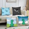 Niedlich Und Minimalistisch Dinosaurier Kissenbezug Quadratisches Kissen Schlafzimmer Sofa Freizeit Komfort Kissen Auto Wohnzimmer Heimdekoration 40X40