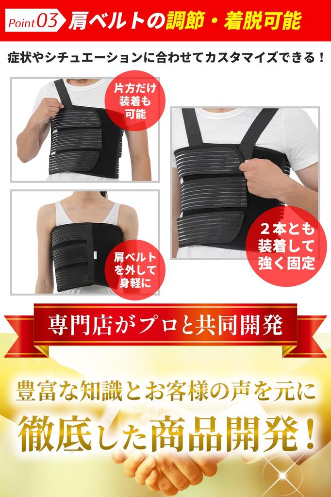 by an active Rib and chest support corset fixation type Triple stays in protective adjustable [Supervised chiropractor] [Strong NEXT] belt, place,