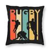 s Style Rugby Sports Square Pillowcase Polyester Linen Velvet Creative Zip Decorative Pillow Case Home Cushion Cover