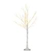 Small White Christmas Tree In PP and Metal with 72 LED Lights for Indoor and Outdoor Use, 17x17x120 Cm