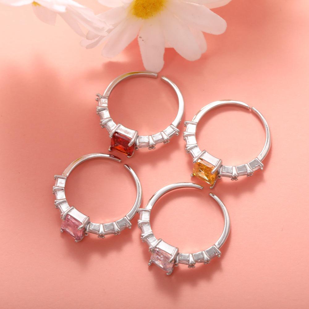 Модные европейско-американский стиль 18K позолоченные медные кольца с цветными цирконами