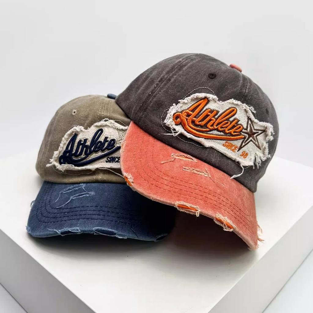 Letter Prints Patchwork Baseball Cap For Men And Women Fashion Star Washed Cotton Snapback Hats Outdoor Use Sportss Sun Protection Peaked Cap