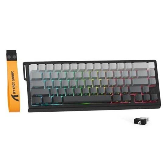ATTACK SHARK X68PRO HE Rapid Trigger Keyboard High-Speed Response 3 Mode Connection 2.4G Bluetooth USB-C Wired 8KHZ Gaming Adjustable Actuation 66 PBT