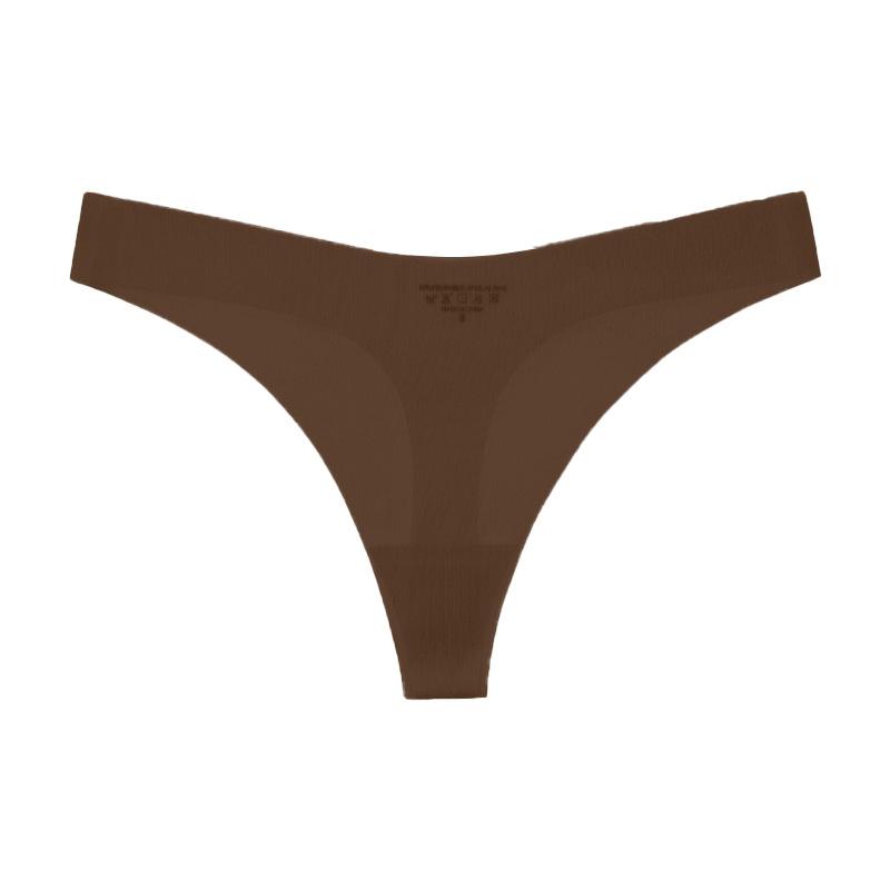 Thin Sexy T-pants Low-rise Sports European and American Seamless Ice Silk Transparent Yoga One-piece Mask Underwear Women