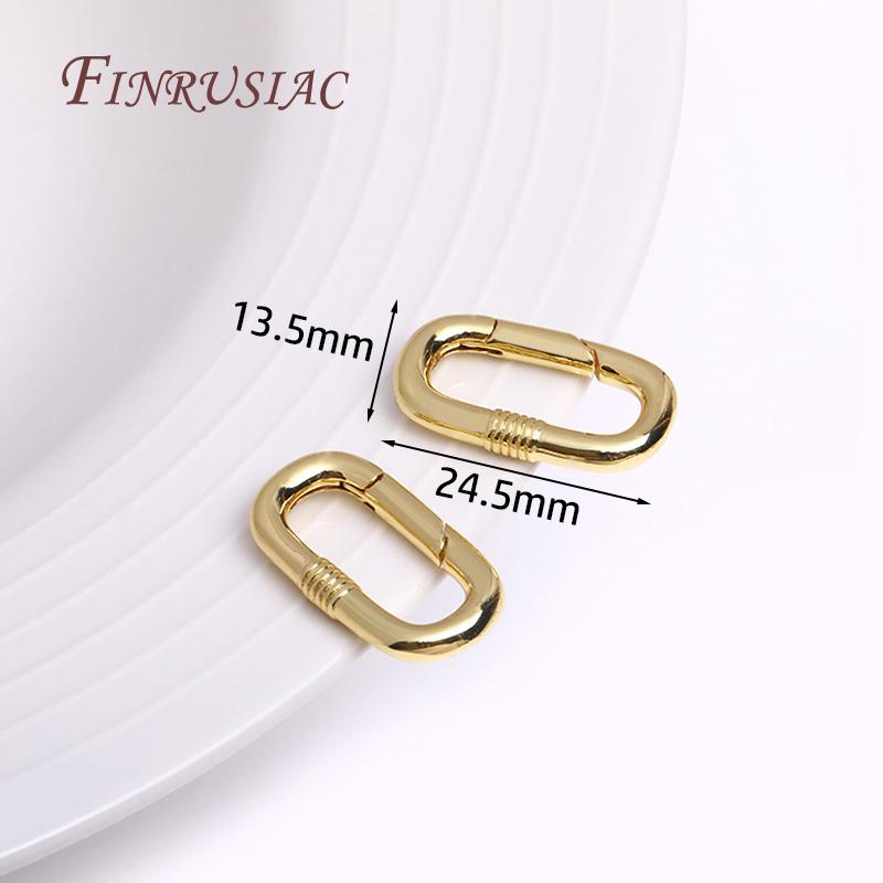 18K Gold Plated Oval/Heart Carabiner Spring Clasps Push In Gate Lock Jewelry Clasp For DIY Handmade Jewelry Making Accessories