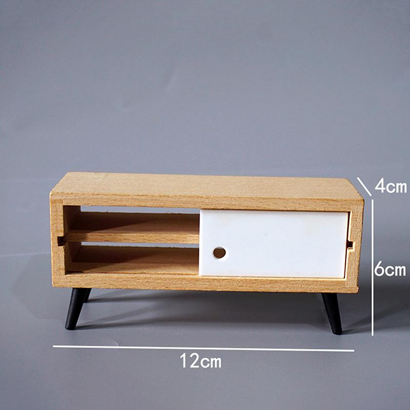 1:12 Dollhouse Miniature Furniture Living Room Tv Stand In Bench Table