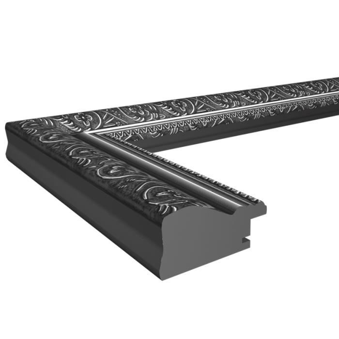 Cadre en bois barock 030x040 or - profil cannelé avec ornements - verre clair - dimensions 30x40 cm