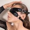 Women Faux Leather BDSM Face Mask Adjustable Blindfold & Gag Headgear for Roleplay Breathable Comfortable Discreet Adult Toy for Couples'