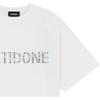 We11done Ss25 Front Crystal Decorated Logo Printed Casual Short Sleeve T-Shirt Unisex Tops WD-TT2-25-731-U-WH