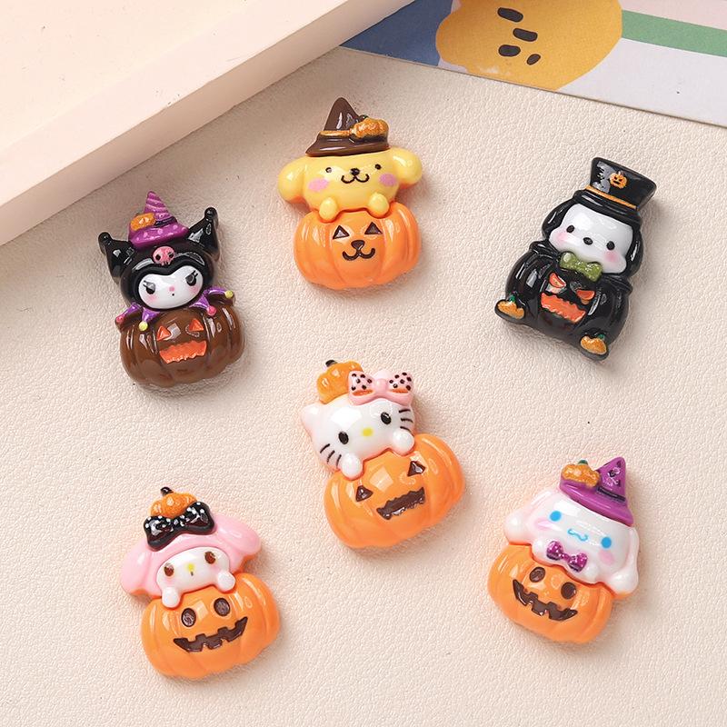 10 Stück Neue Modelle Harz Niedlich Cartoon Halloween Kürbis Serie Flache Unterseite Scrapbook DIY Schmuck Basteldekoration A18