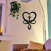 Wrought Iron Heart Cross Wall Decor - Vintage Metal Pendant for Home, Office, Romantic Space Decoration, Valentine's Day Gift