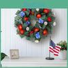 Red Independence Day Blue Small Flower Wreath Window Door Wall Decor Hanging