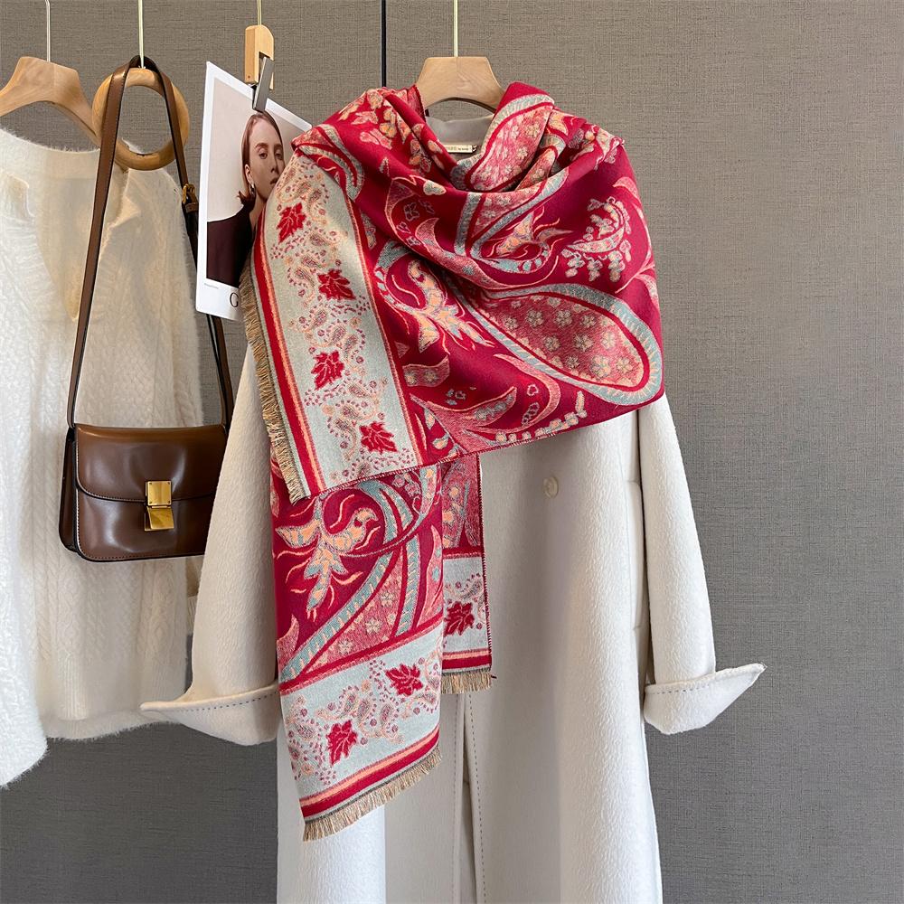 Luxury Winter Cashmere Scarf Women Paisley Print Shawl Wrap Pareo Elegant Poncho Femal Thick Warm Blanket Echarpe Pashmina