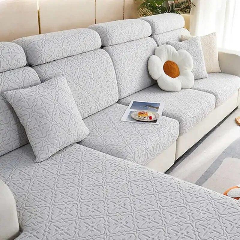 Zagęścić geometryczne elastyczne poszewki na poduszki 1/2/3/4 osobowa narożna narzuta na sofę szezlong materac na sofę