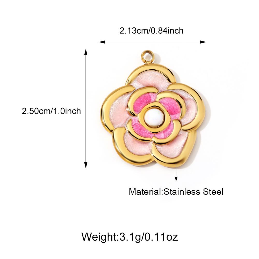 Three-Dimensional Rose Devil's Eye Cross Stainless Steel Pendants for DIY Necklaces