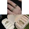 Copper Geometric Style Open Finger Ring With Zircon Accents For Women
