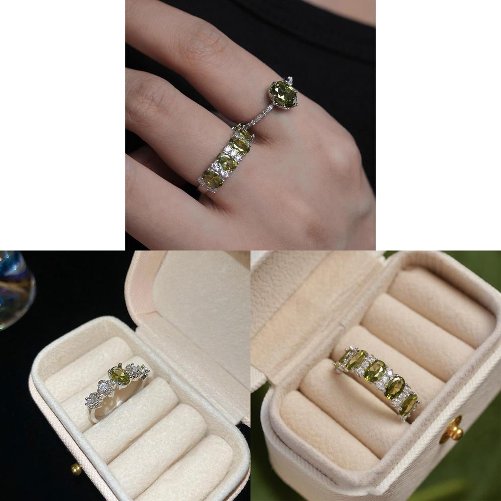 Copper Geometric Style Open Finger Ring With Zircon Accents For Women