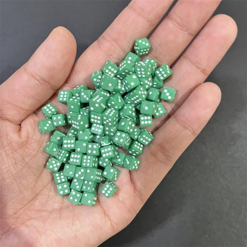 100Pcs 5*5*5Mm Mini D6 Acrylic Gaming Dice Solid Cube Set Standard Six Sided For Board Game Accessories