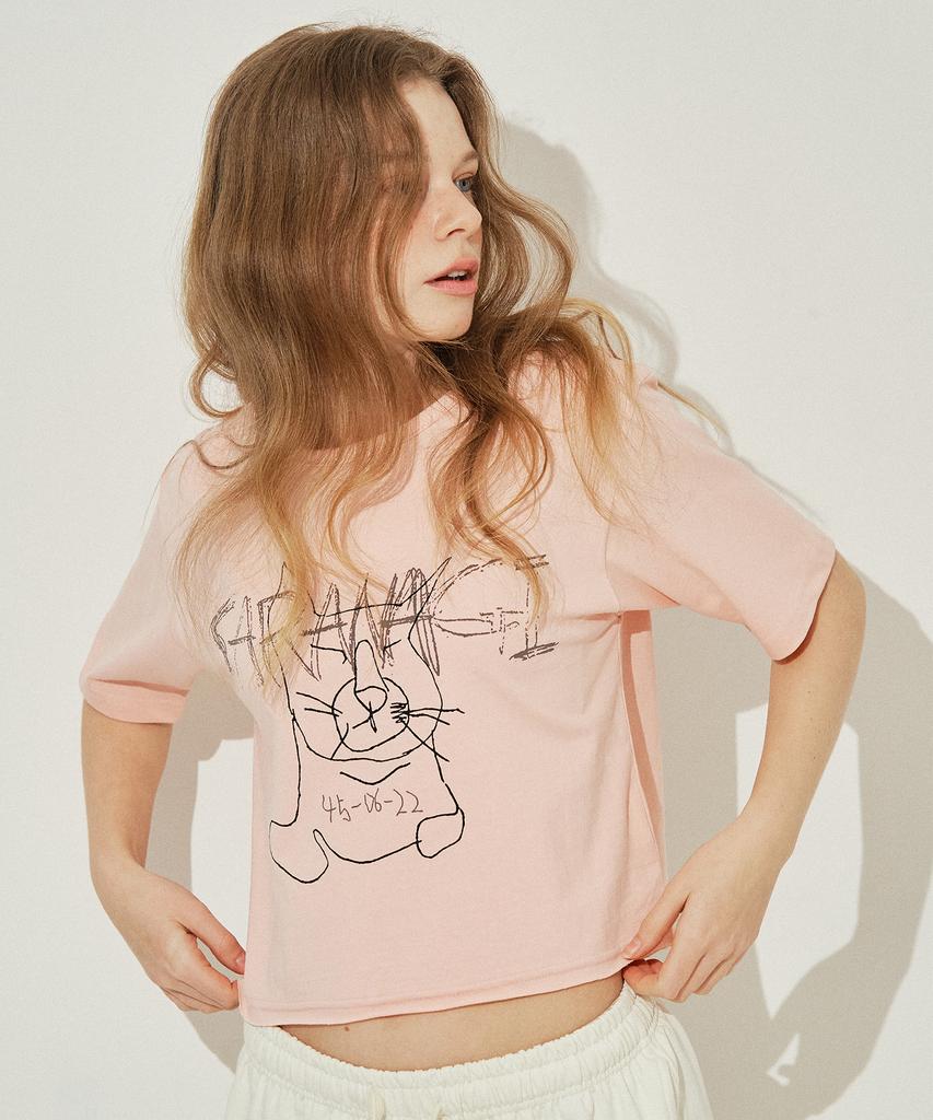 SARANAGI Se0525-Crop T-Shirt(Pink)