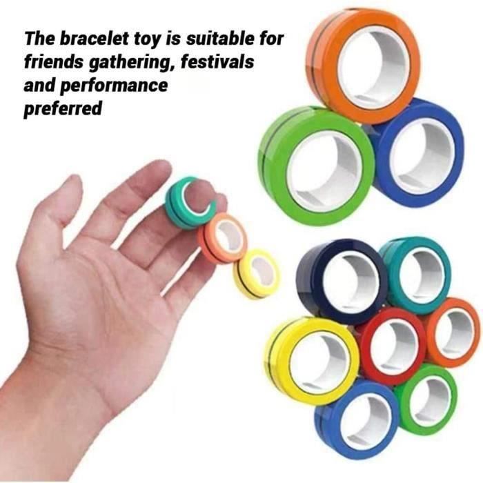 PIMPIMSKY Magnetic Decompression Toys Hand Spinner Fingears Anti-Stress Rings Finger Ring Decompression Toys-Yellow