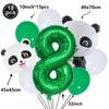 Cartoon Panda Animal Green 32inch Foil Number Balloon Set Children Birthday Party DIY Decoration Baby Shower Kids Animal Balloon