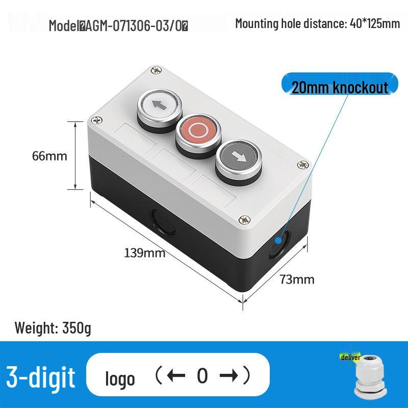 KEOLEA Waterproof Emergency Stop & Start Button, Industrial Self-Reset Push Control Box