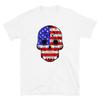 Skull Trippy Hippie American USA Flag T-Shirt