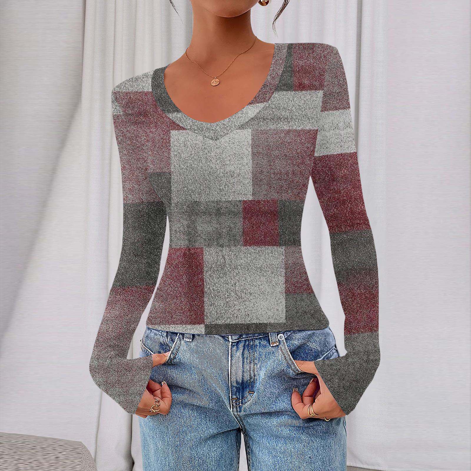 

Women s Casual Fashion Deep V Neck Slim Fit Cropped Floral Print Outing Top L красный