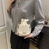 Hand Carrying Pearl Small Bag Women's 2025 New Niche Design Advanced Texture Simple Fashion Bucket Bag Messenger Bag