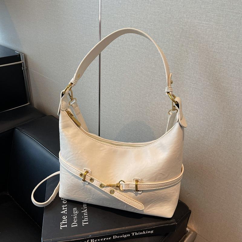 

Ретро сумка женская новая осень и зима нишевый дизайн сумка-мессенджер модная на одно плечо подмышечная сумка-пельмень белый