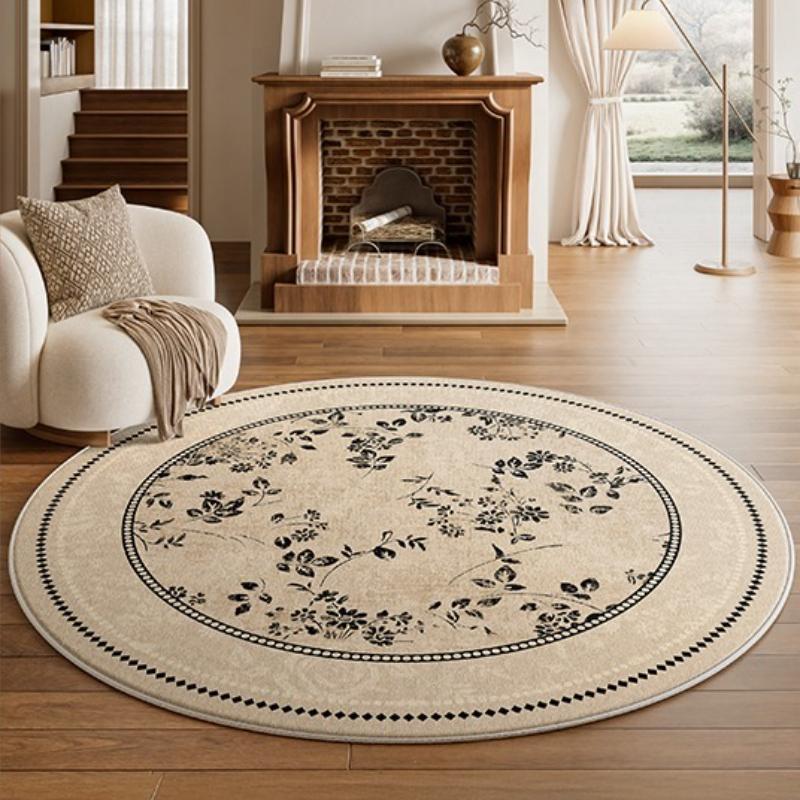 Round Carpet Bedroom Bedside French Medieval Style Cloakroom Dressing Table Chair Floor Mat Home Decoration Living Room Rugs