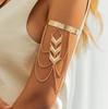 Ingemark Vintage Punk Tassel Link Open Upper Arm Bracelet for Women Goth V Shape Pendant Adjustable Bangles Couple Jewelry Gift