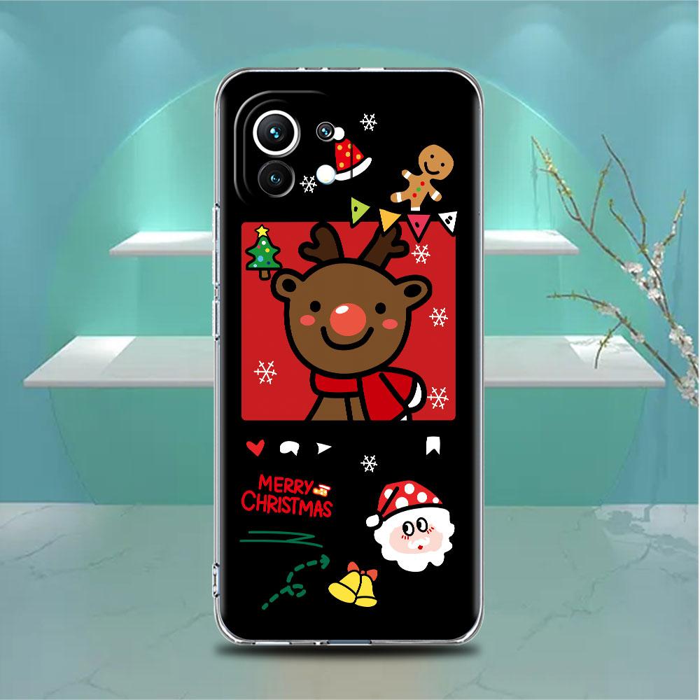 Schneemann Weihnachten Niedliche Klare Hülle Für Xiaomi Mi Poco X3 NFC M3 Pro F3 F1 11 Lite 12 Note 10 11T 9T Transparente Telefonabdeckung