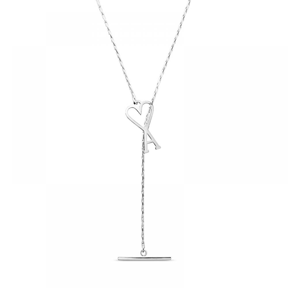 Ami Ujw916 361 900 Ami De Coeur Heart Logo Chain Necklace