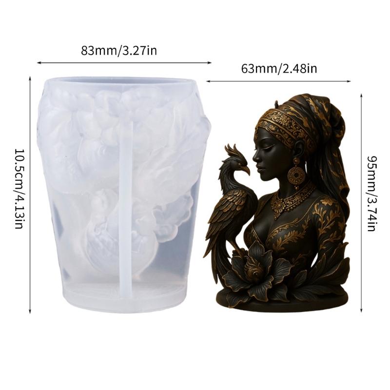 Silikonové formy na svíčky ve tvaru africké bohyně, odolné vůči teplotě, pro výrobu svíček, mýdel, sádrových ozdob, epoxidové pryskyřice