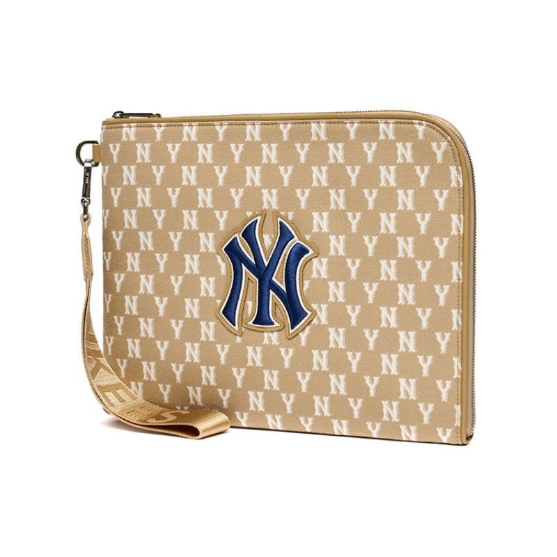 MLB Monogram Collection Polyester Wallet Clutch Regular Unisex Khaki Casual 3APOS012N-50BGD