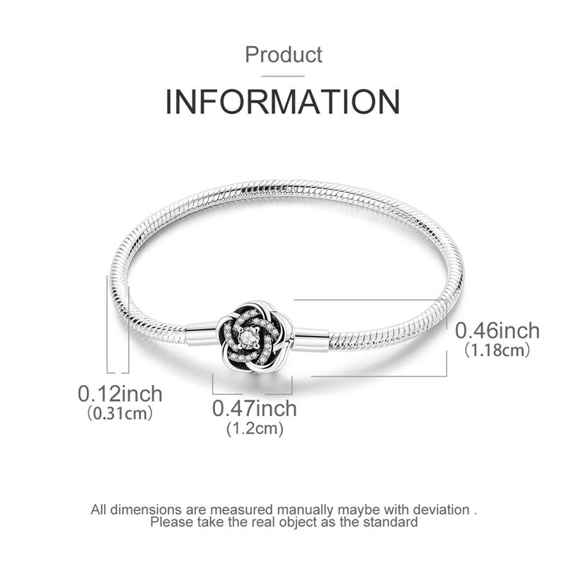 Bracelet 925 Silver Bracelet 17-20CM Love Heart Zircon Original Bracelets Fit Charms Bracelets Jewelry Gifts