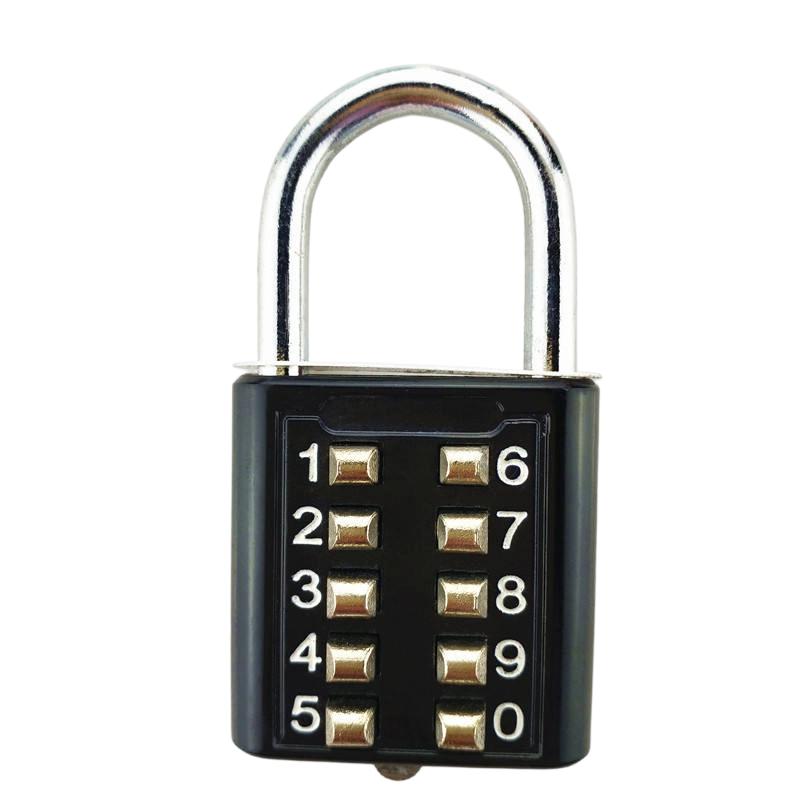 Outdoor Travel Security Lock Zinc Alloy 10 Button Blind Push Button 10 Button combination lock Combination Padlock
