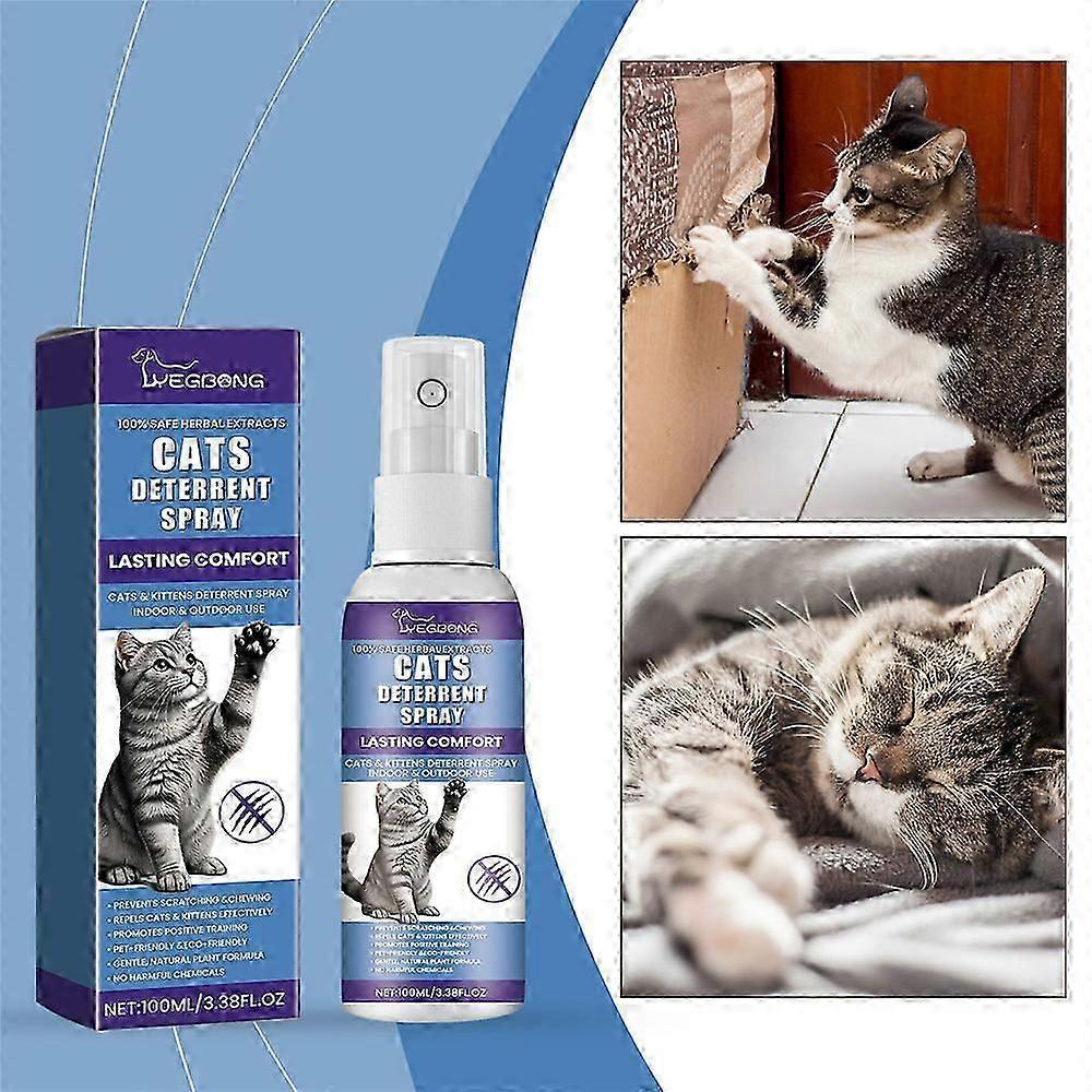 1-3pcs Cat Deterrent Spray, Stops Cats from Peeing & Scratching, Lemon & Coptis, Safe for Furniture