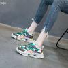 European station dad shoes women 2025 spring and summer explosion Internet celebrity leather color matching platform comfortable sports and leisure s