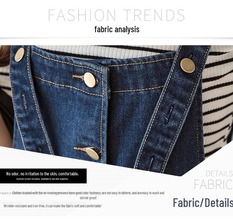 Γυναικείο Φόρεμα Ντένιμ με Τιράντες, Κορεατικού Στυλ, Στενή Γραμμή Α