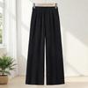 2026 New Ice Silk Mom Pants: Lightweight Summer Style, Versatile Straight-Leg, Casual Nine-Tenths Length for Middle-Aged and Elderly Women.