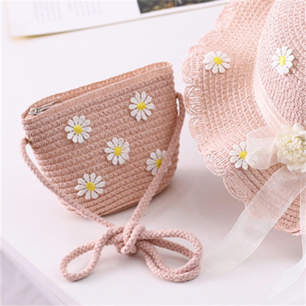 Handmade Straw Bag Women Woven Beach Crossbody Bag Ladies Shoulder Rattan Handmade Knitted Candy Color Small Handbag