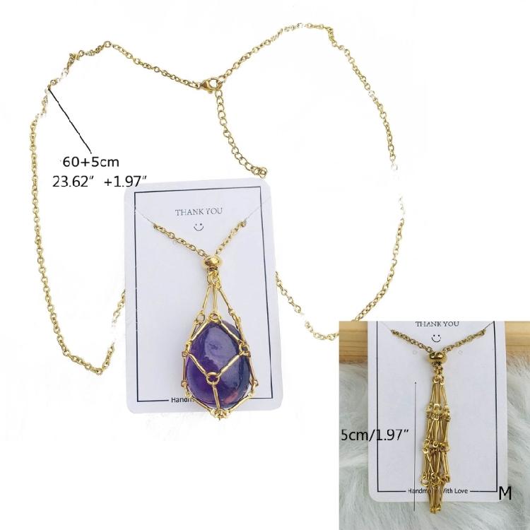 Crystal Cage Necklace Fashionable Metal Chain Neckwear Women Men Collecting Stone Holder Neckchain Jewelry Silver/Gold