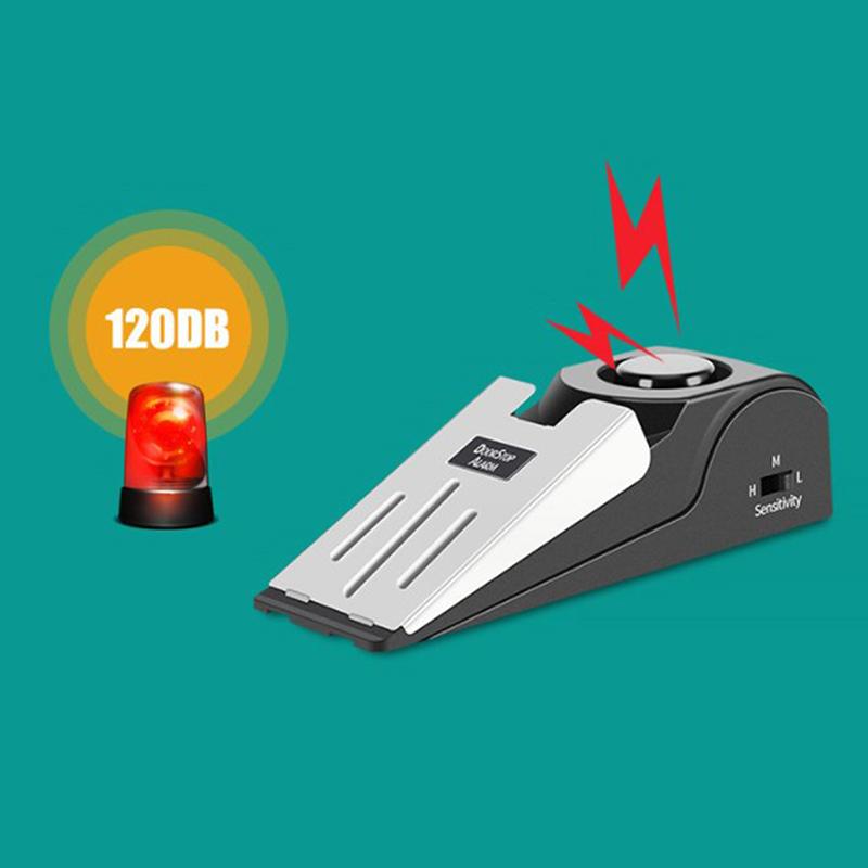 120 Db Wireless Door Stop Stopper Alarm Block Blocking System Anti-Theft Burglar Stop System Security Home Wedge Shaped